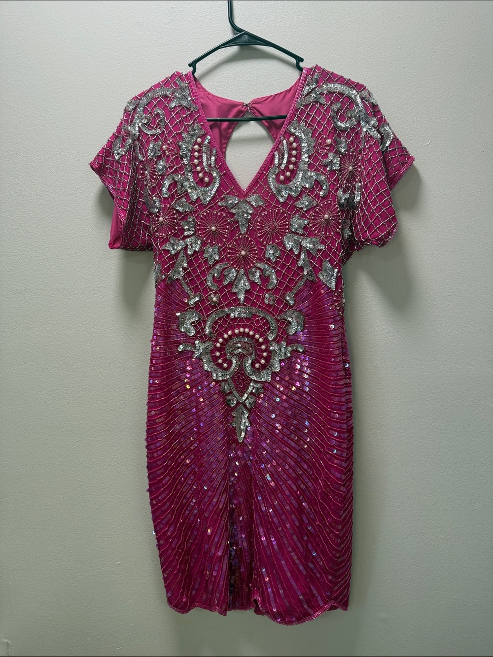 Vintage 80s Sequin Scala Dress - Glamorous and Hand-beaded